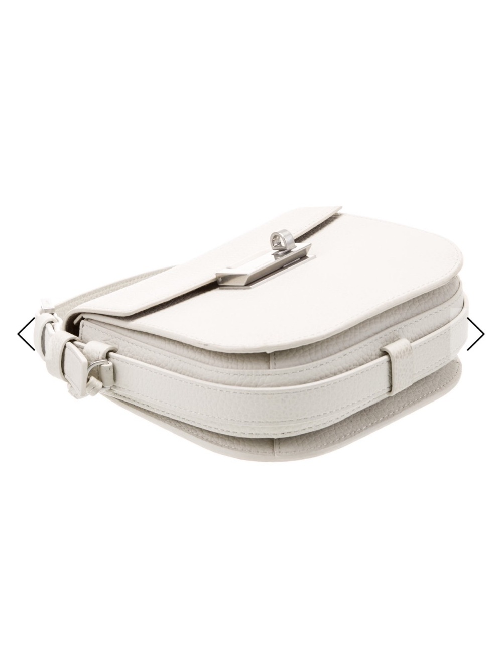 AllSaints White Pebbled Leather Crossbody Bag - Picture 5 of 6